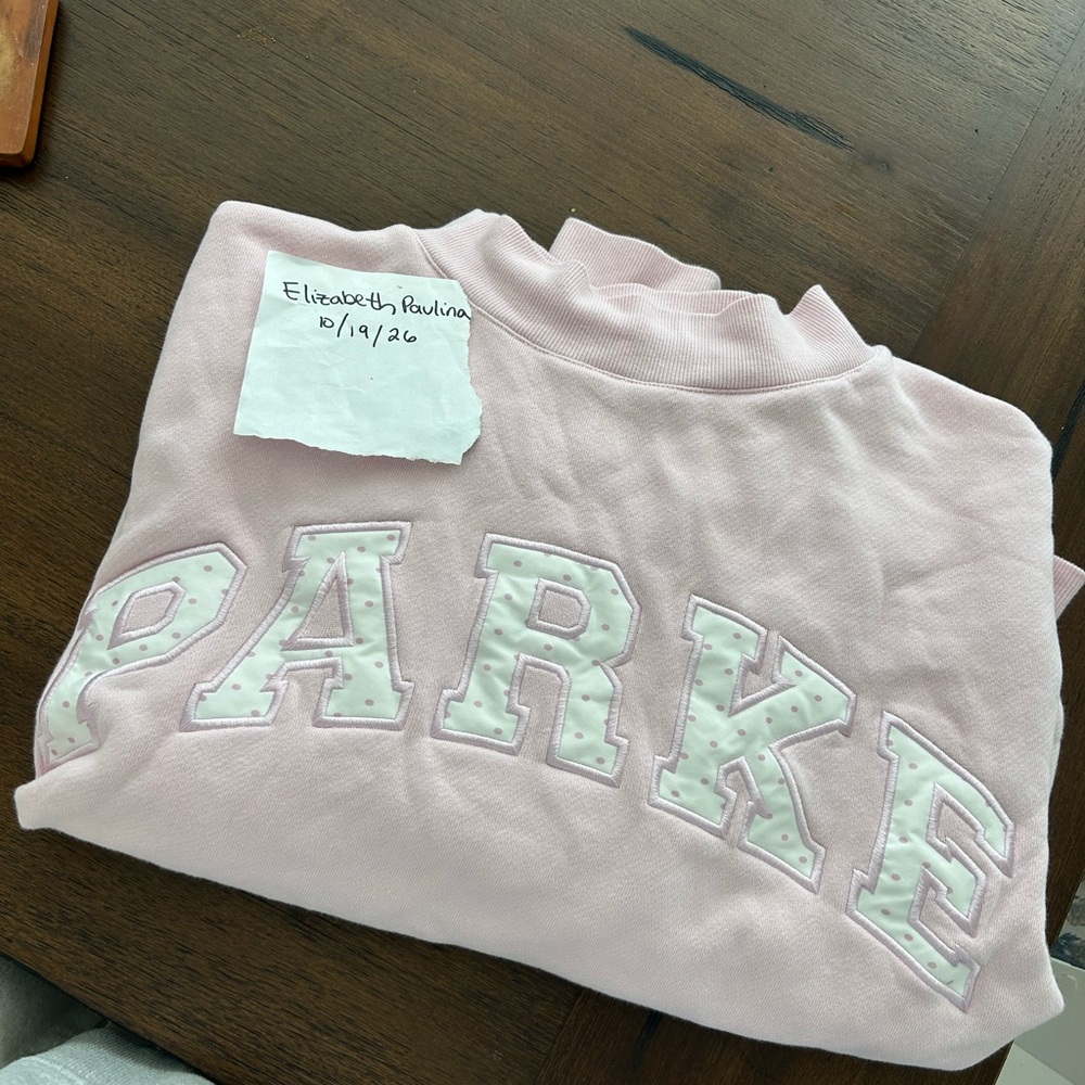 Parke Pink Polka Pullover Sweatshirt